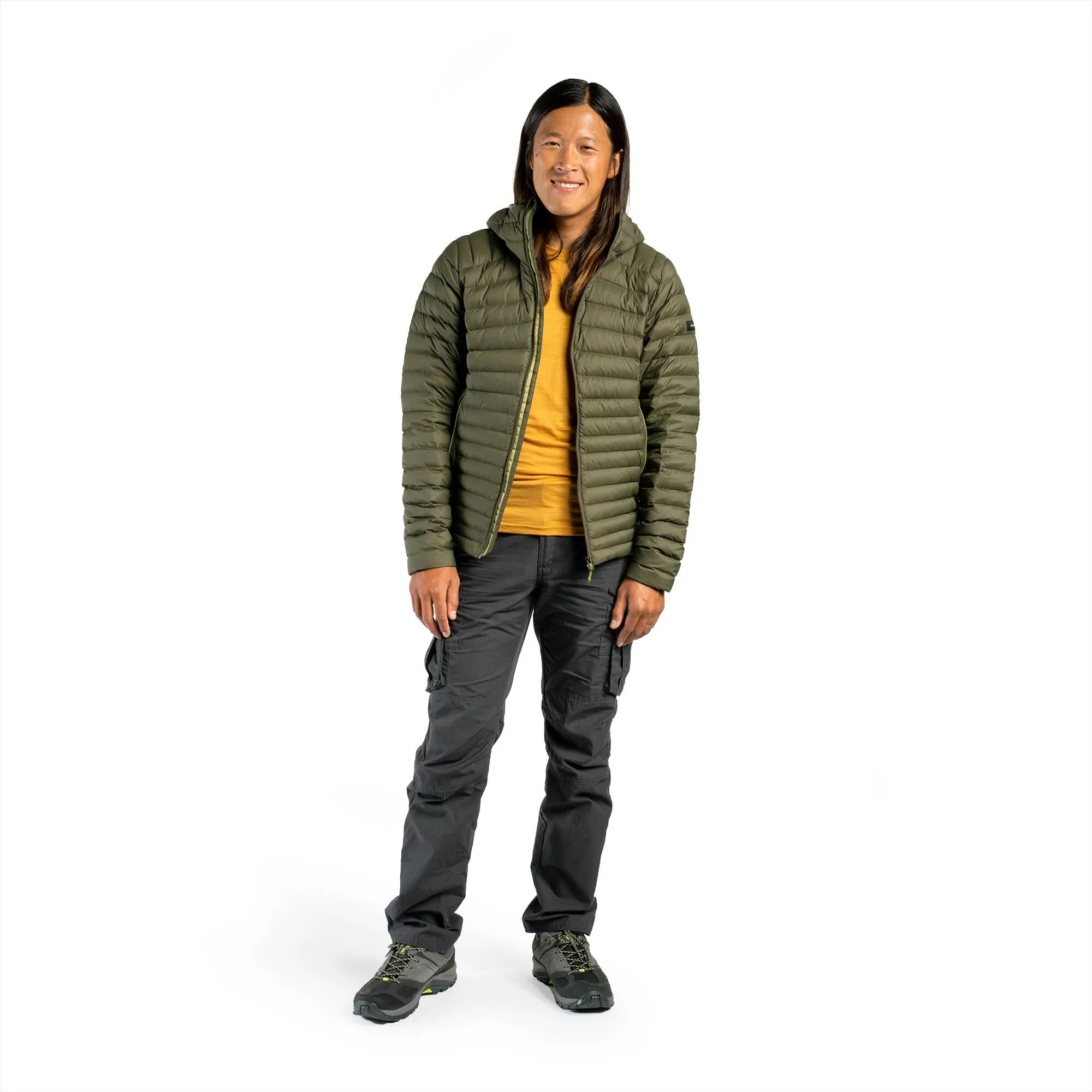 Outdoor Decathlon Clothing Forclaz Men's MT100 Hooded Down Puffer Jacket