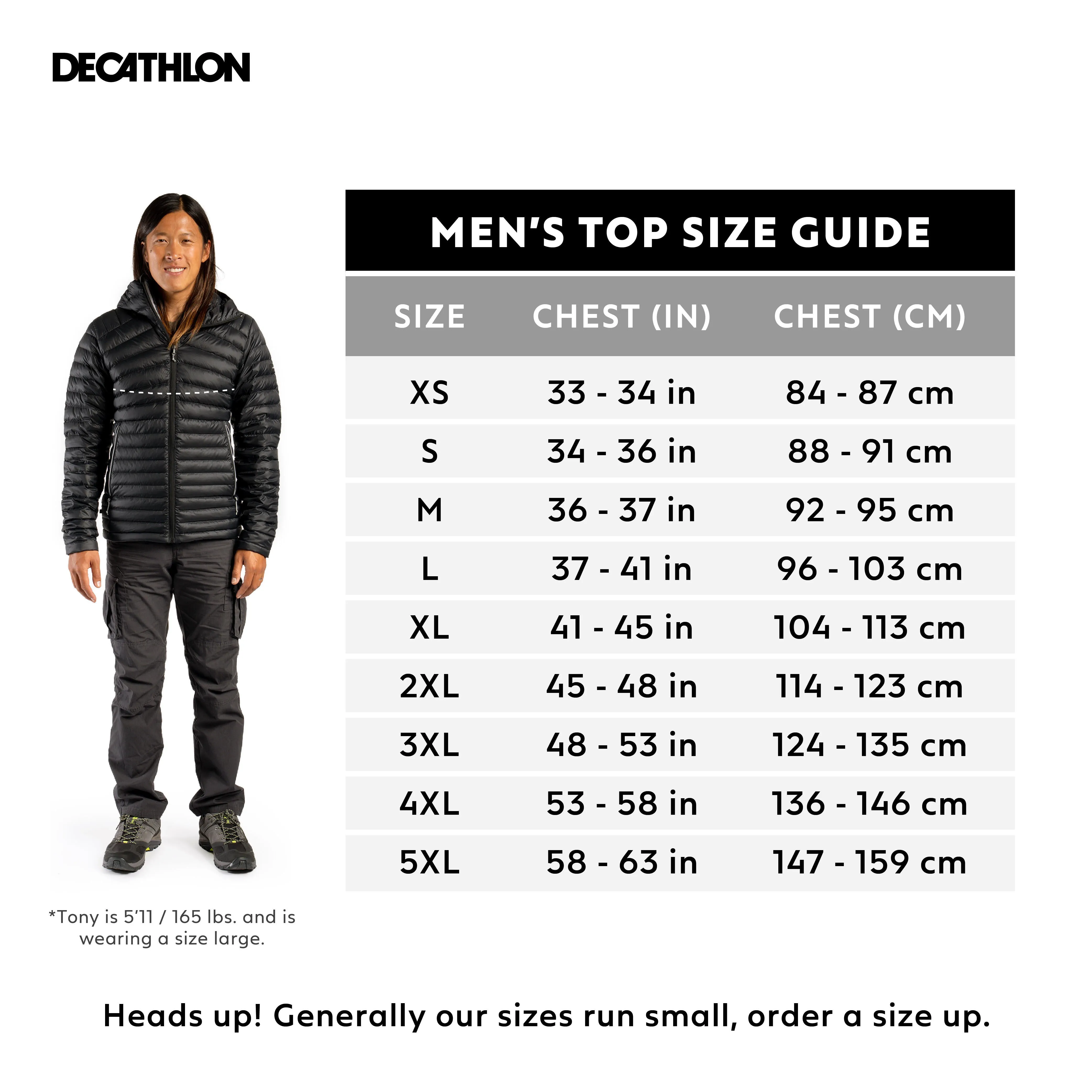 Outdoor Decathlon Clothing Forclaz Men's MT100 Hooded Down Puffer Jacket