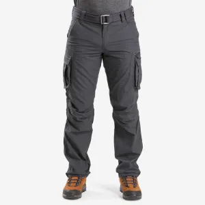 Outdoor Decathlon Clothing Forclaz Men's Travel Backpacking Cargo Pants - TRAVEL 100 Grey