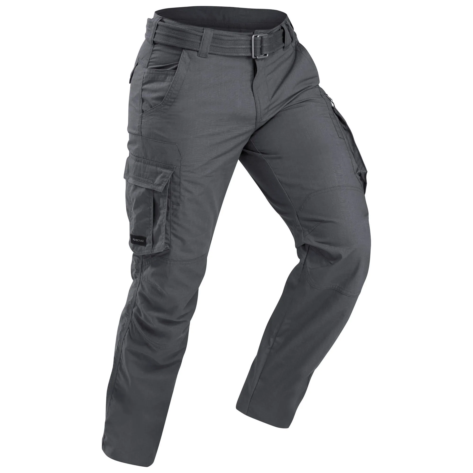 Outdoor Decathlon Clothing Forclaz Men's Travel Backpacking Cargo Pants - TRAVEL 100 Grey