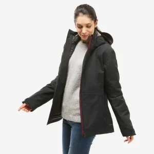 Outdoor Decathlon Clothing Forclaz Women's Travel Backpacking Waterproof 3-in-1 Jacket Travel 500 17.6°F