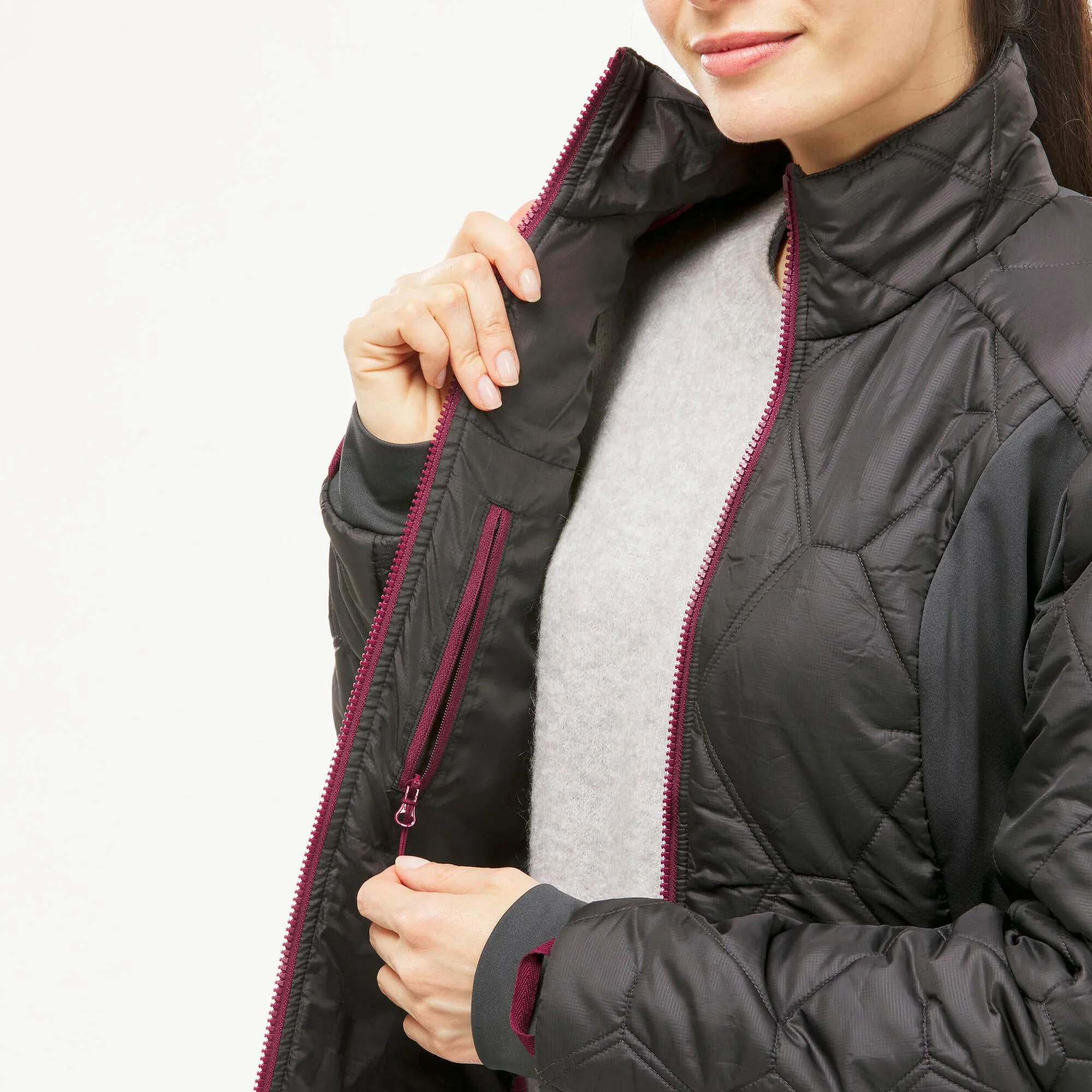 Outdoor Decathlon Clothing Forclaz Women's Travel Backpacking Waterproof 3-in-1 Jacket Travel 500 17.6°F