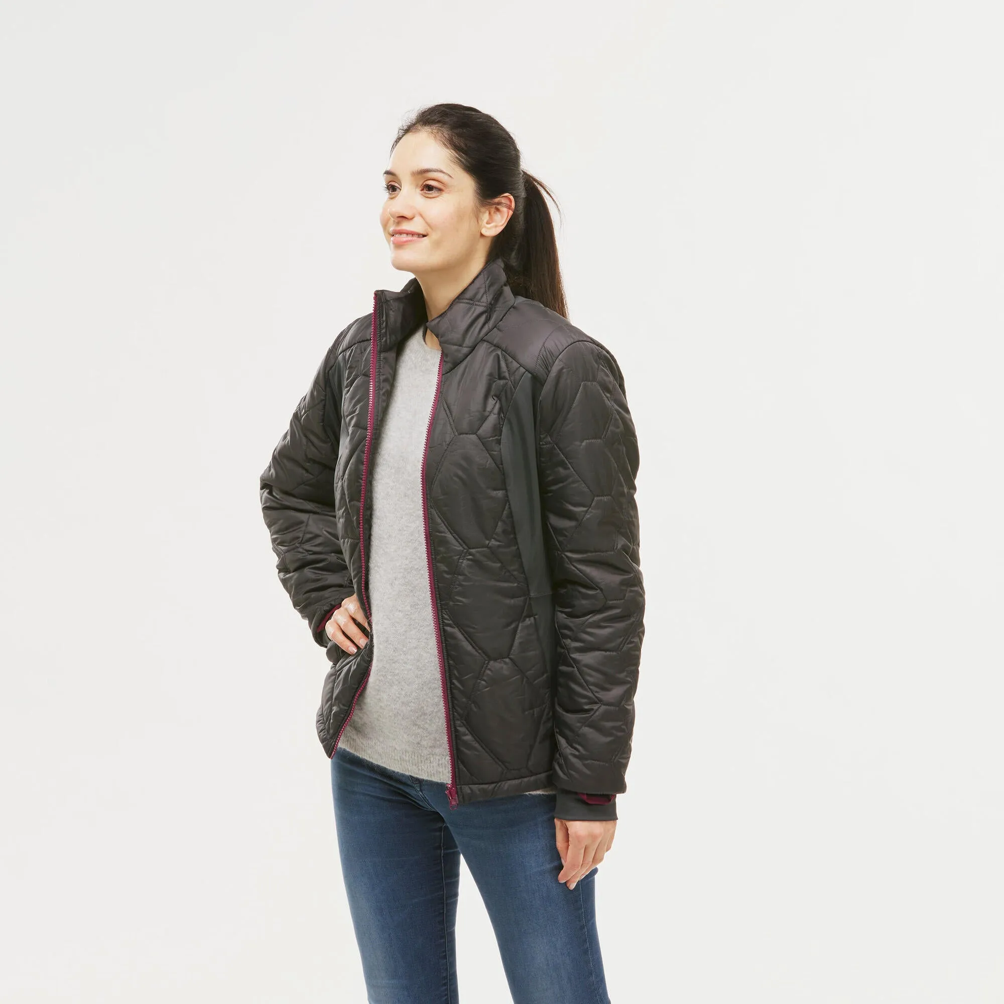 Outdoor Decathlon Clothing Forclaz Women's Travel Backpacking Waterproof 3-in-1 Jacket Travel 500 17.6°F