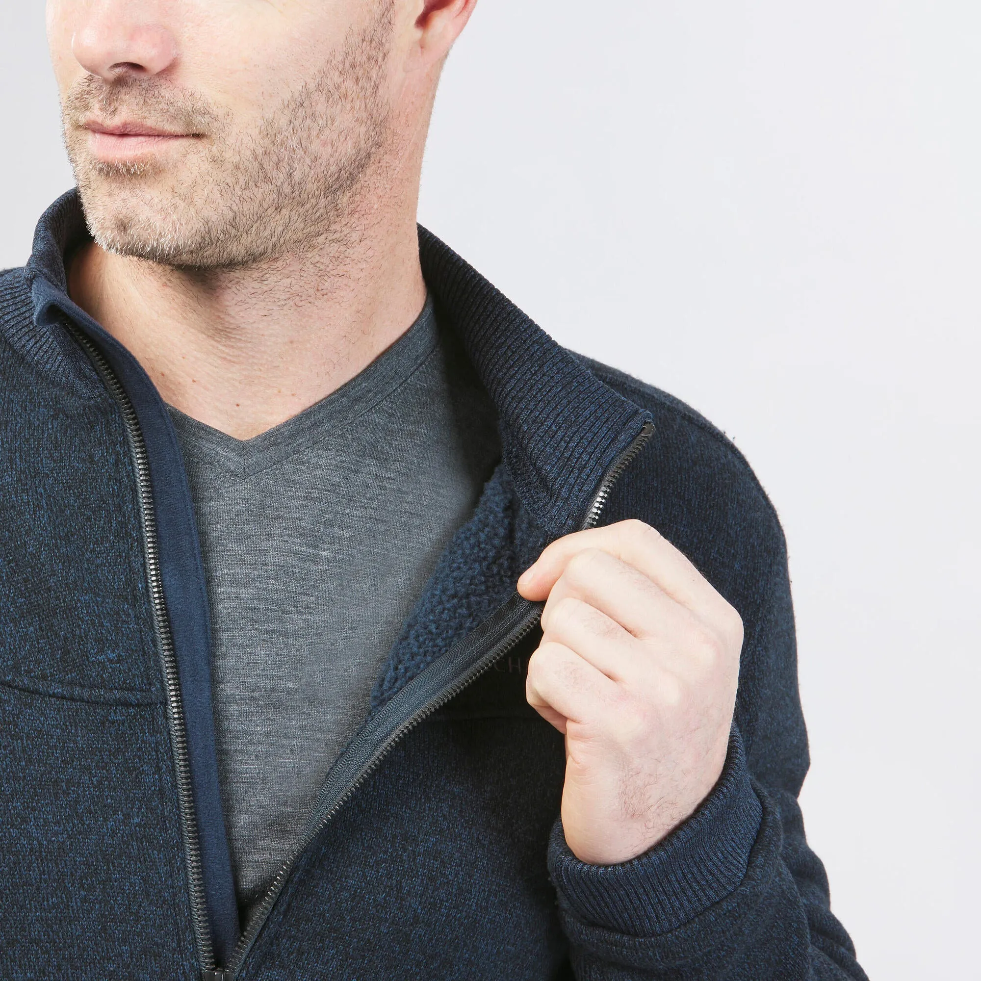 Outdoor Decathlon Clothing Quechua Men's SH100 Fleece Winter Jacket