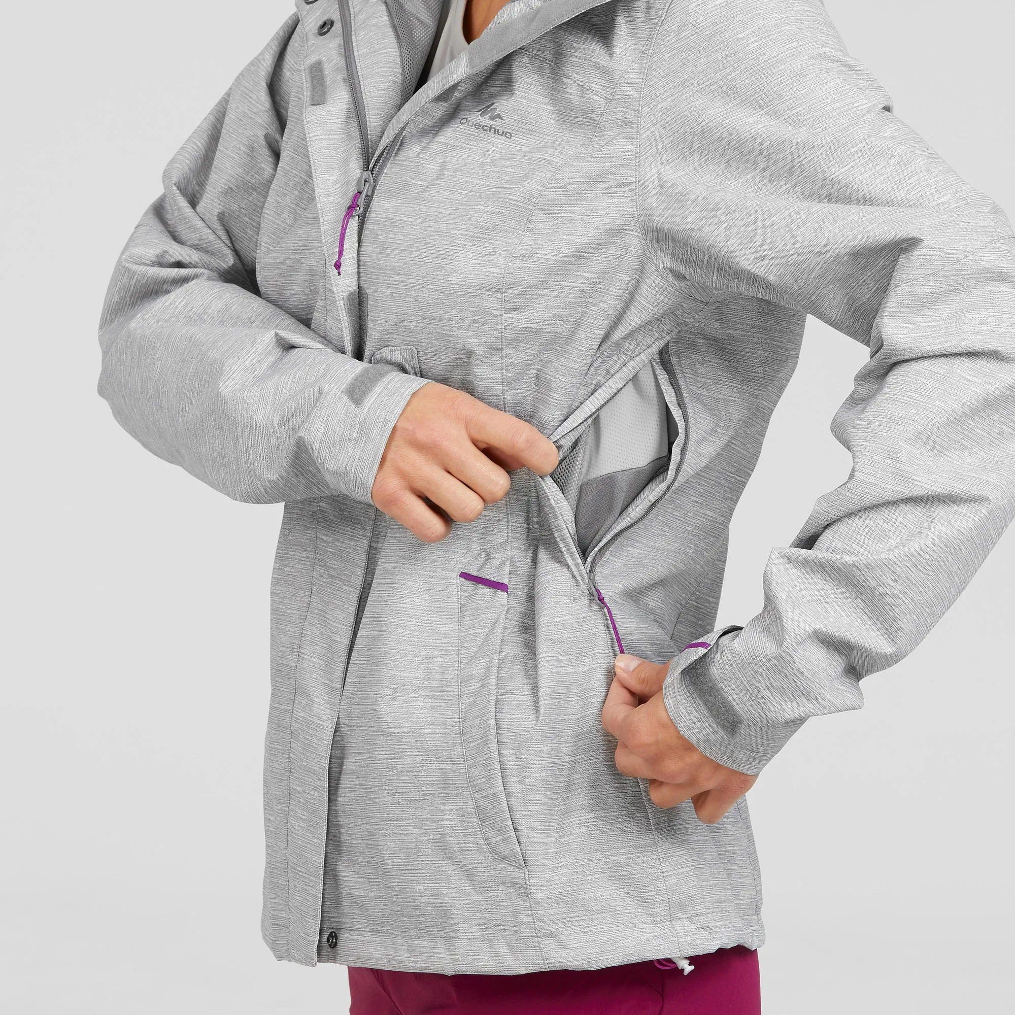Outdoor Decathlon Clothing Quechua Women's waterproof mountain walking jacket MH100