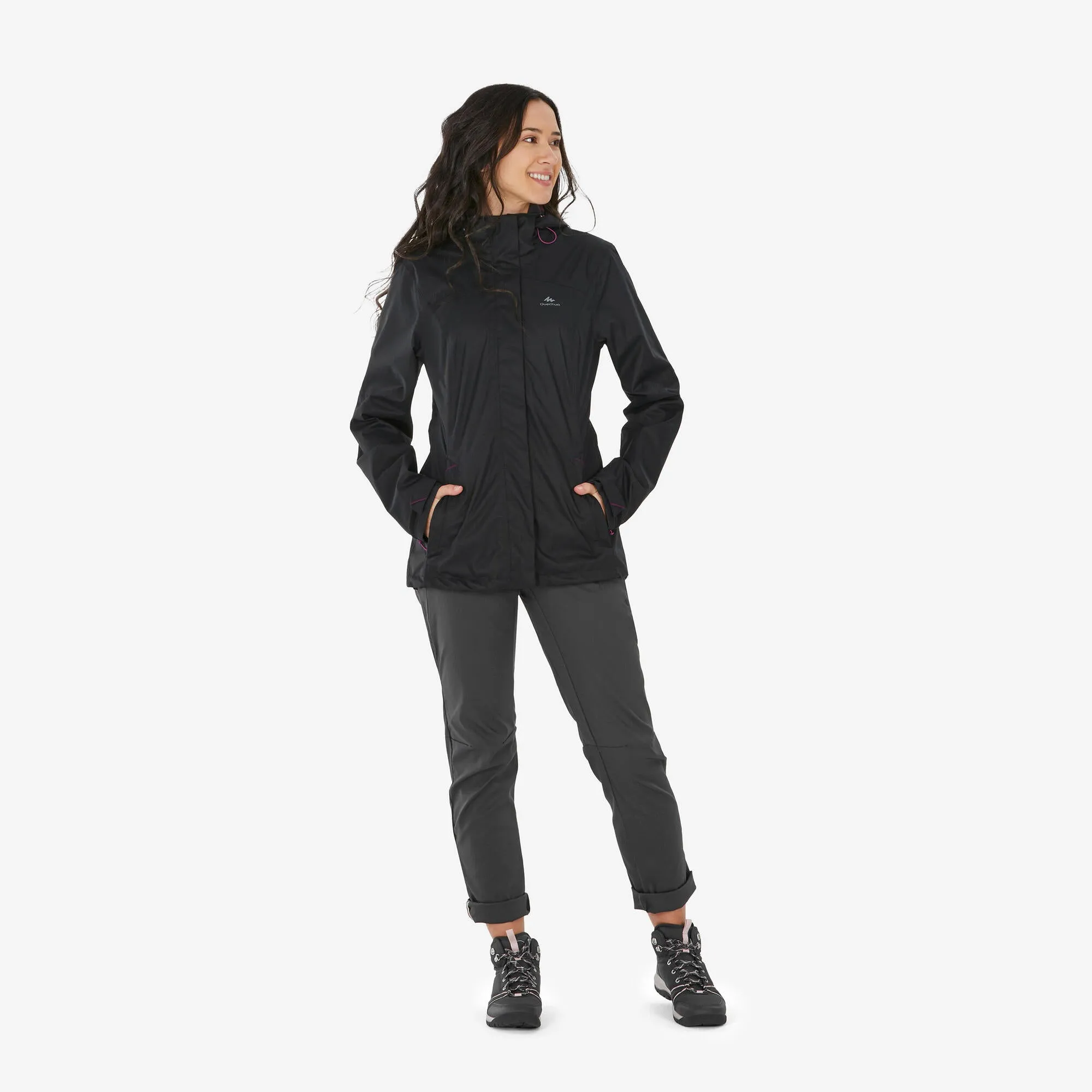 Outdoor Decathlon Clothing Quechua Women's waterproof mountain walking jacket MH100