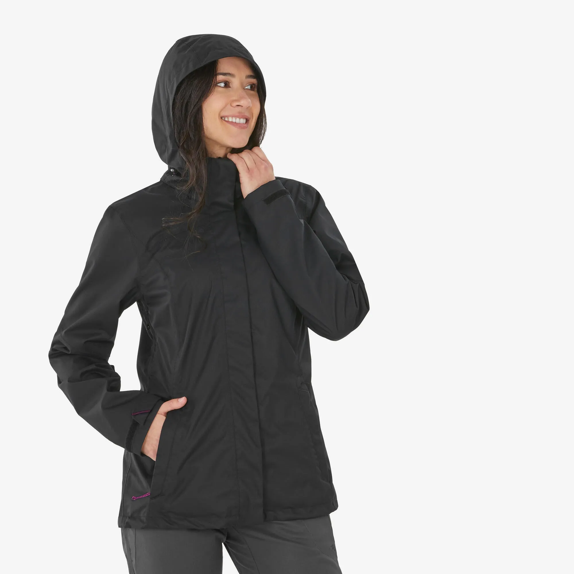 Outdoor Decathlon Clothing Quechua Women's waterproof mountain walking jacket MH100