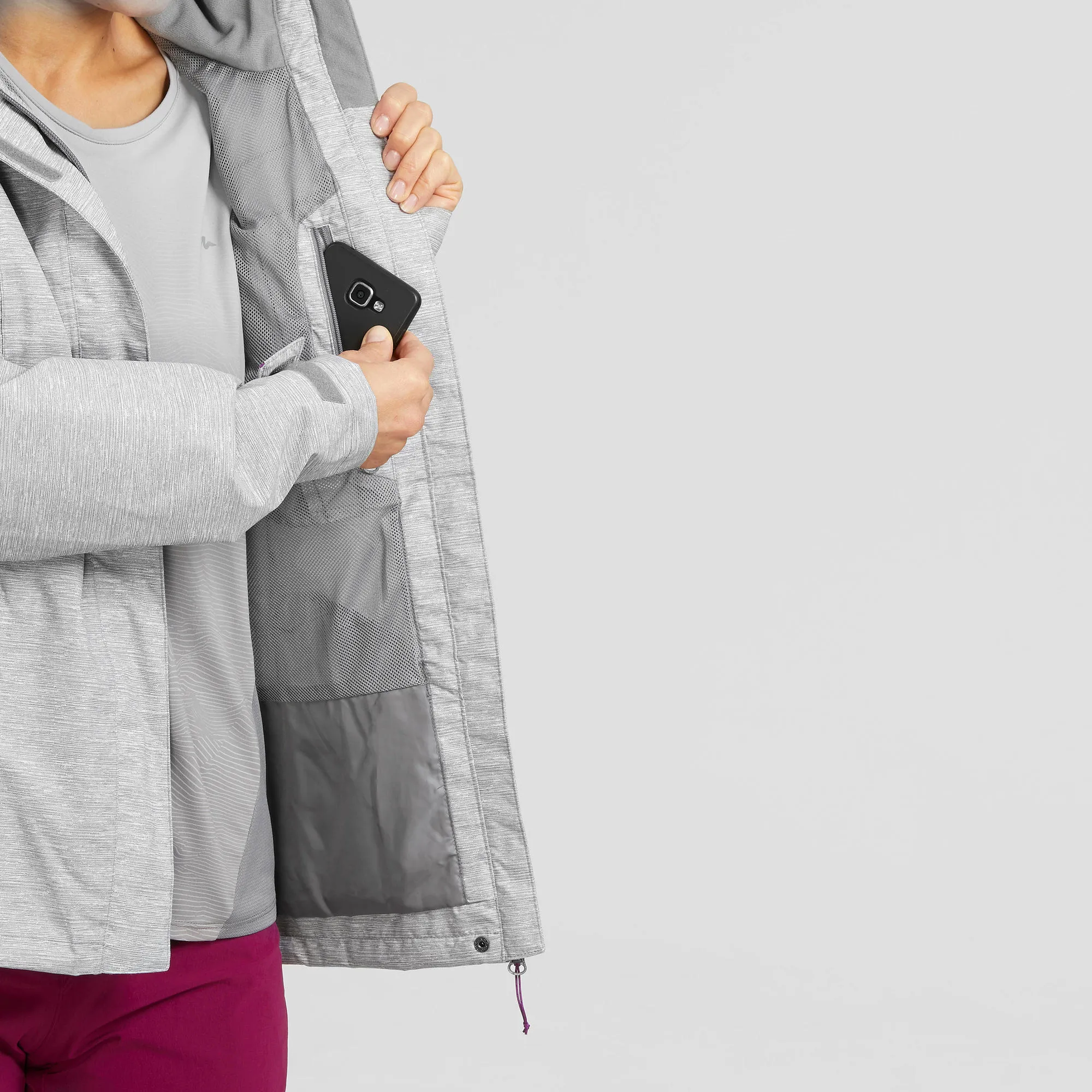 Outdoor Decathlon Clothing Quechua Women's waterproof mountain walking jacket MH100