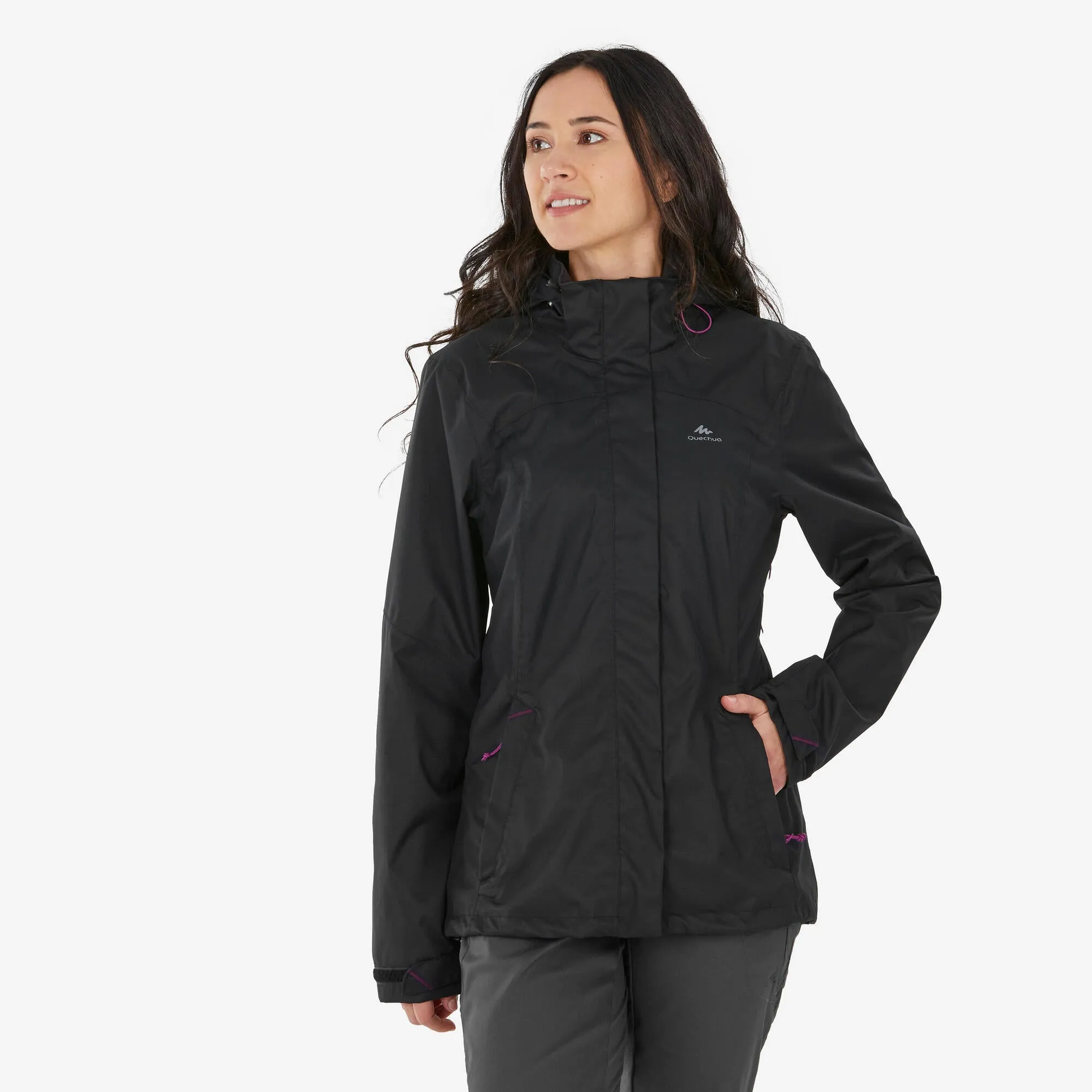 Outdoor Decathlon Clothing Quechua Women's waterproof mountain walking jacket MH100
