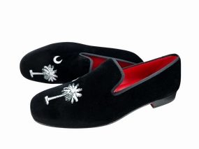 Palmetto Tree Velvet Pump Peter Huber handcrafted leather shoes