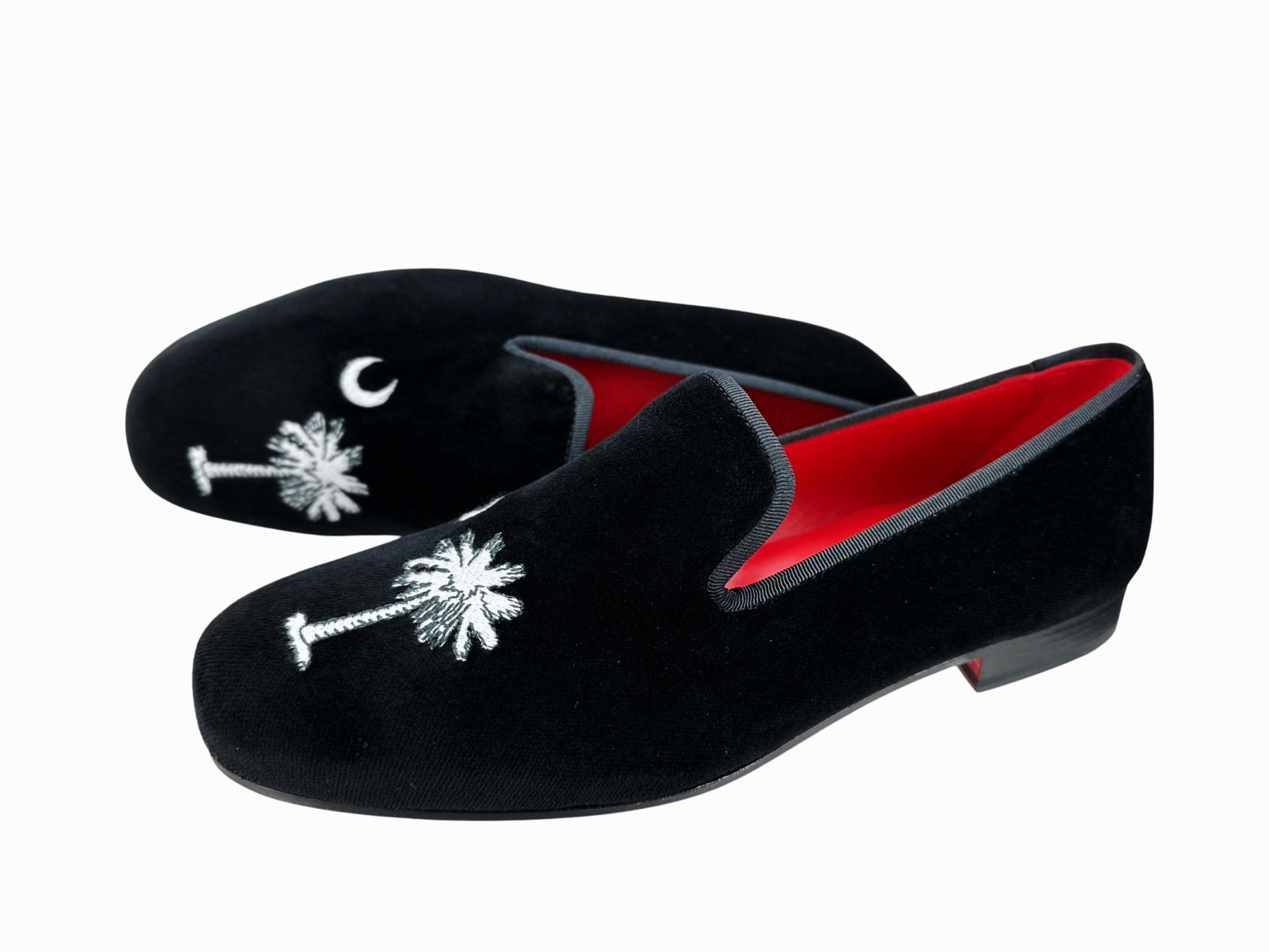 Palmetto Tree Velvet Pump Peter Huber handcrafted leather shoes