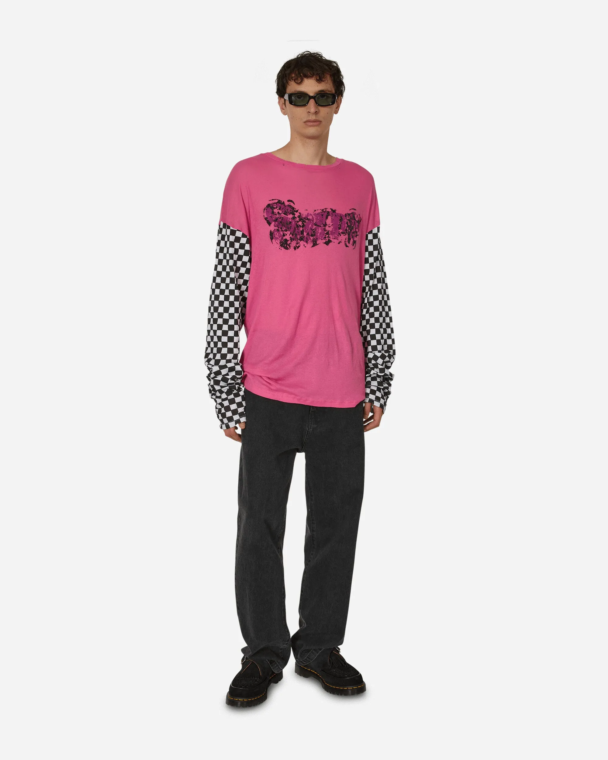 Printed Light Jersey Longsleeve T-Shirt Fuchsia