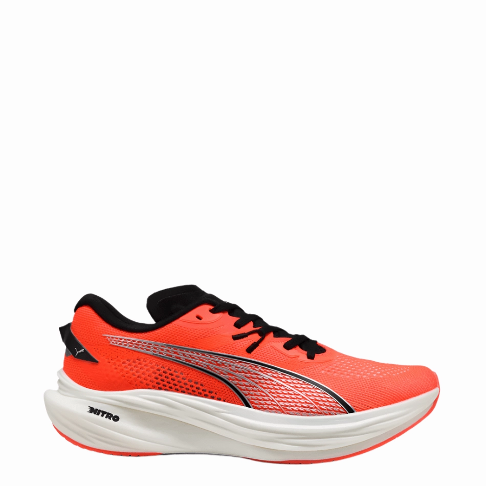 Puma Men's Deviate NITRO 3 Running Shoes in Glowing Red/PUMA Black SS25 Puma breathable running sneakers for daily runs