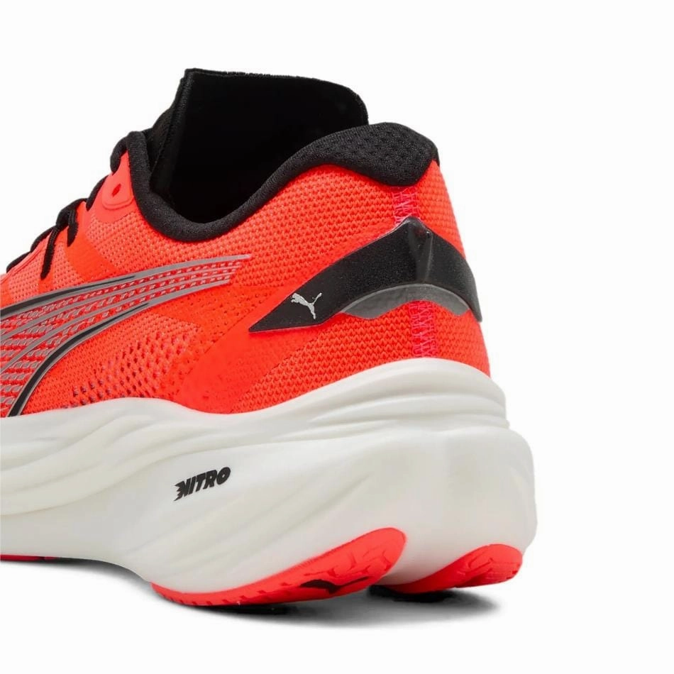 Puma Men's Deviate NITRO 3 Running Shoes in Glowing Red/PUMA Black SS25 Puma responsive running shoes
