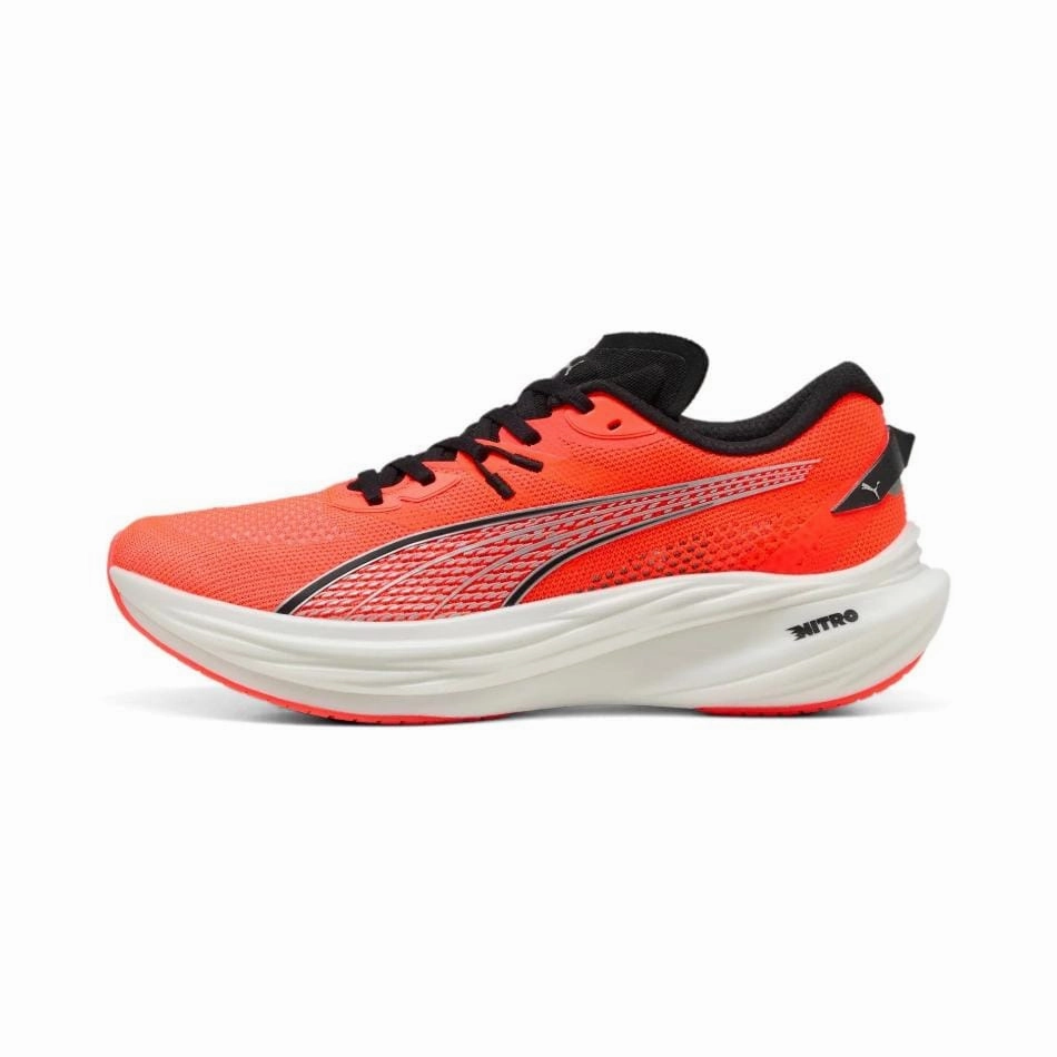 Puma Men's Deviate NITRO 3 Running Shoes in Glowing Red/PUMA Black SS25 Puma responsive running shoes