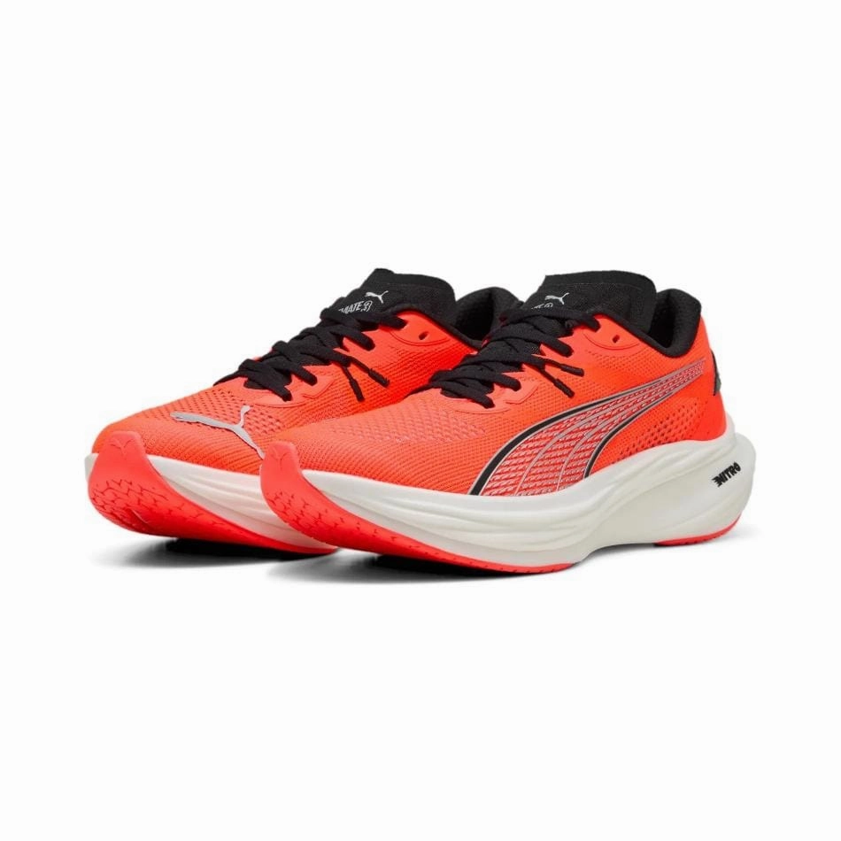 Puma Men's Deviate NITRO 3 Running Shoes in Glowing Red/PUMA Black SS25 Puma responsive running shoes