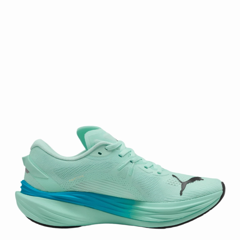 PUMA Men's Deviate NITRO 3 Running Shoes in Mint Melt/Speed Blue AW25 Puma breathable running sneakers for daily runs