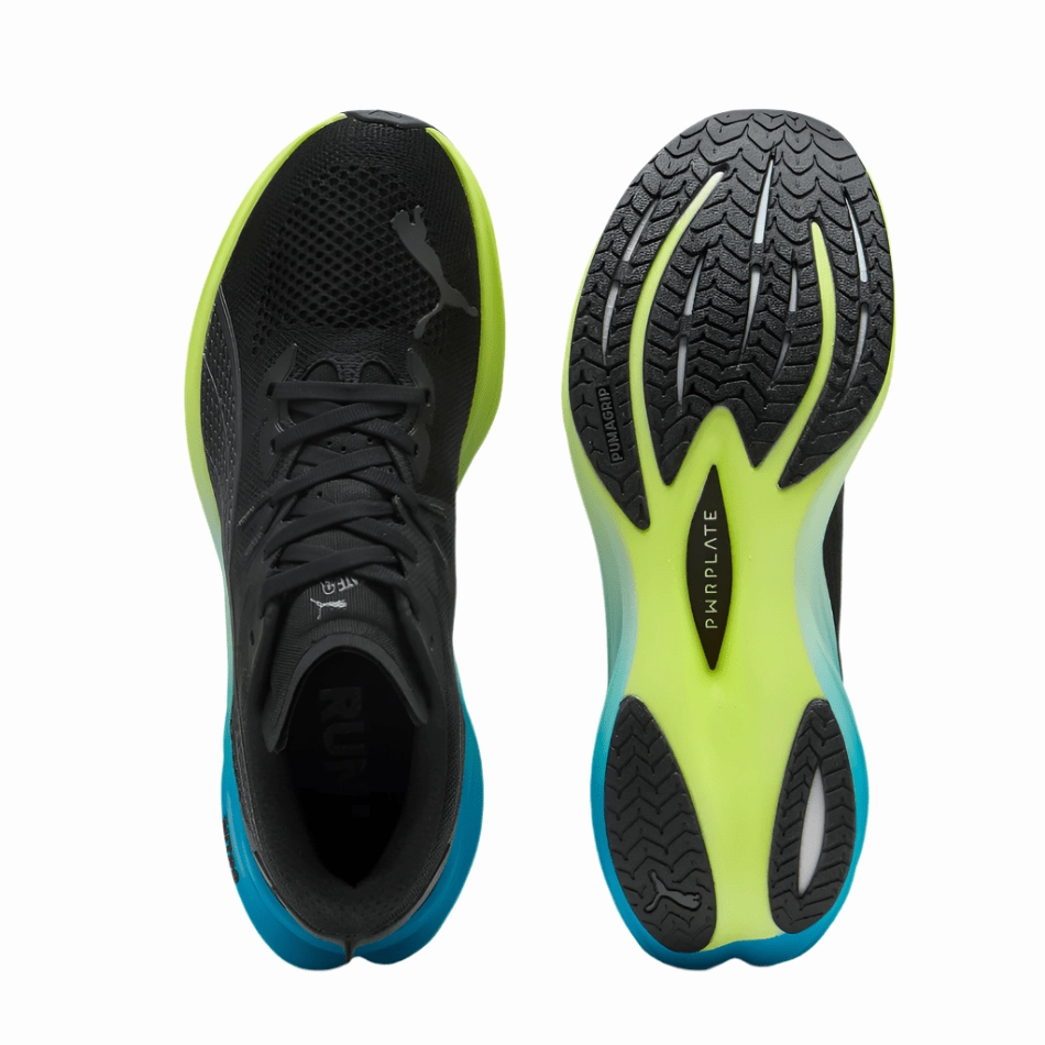 PUMA Men's Deviate NITRO 3 Running Shoes in Puma Black/Speed Blue AW25 Puma responsive running shoes