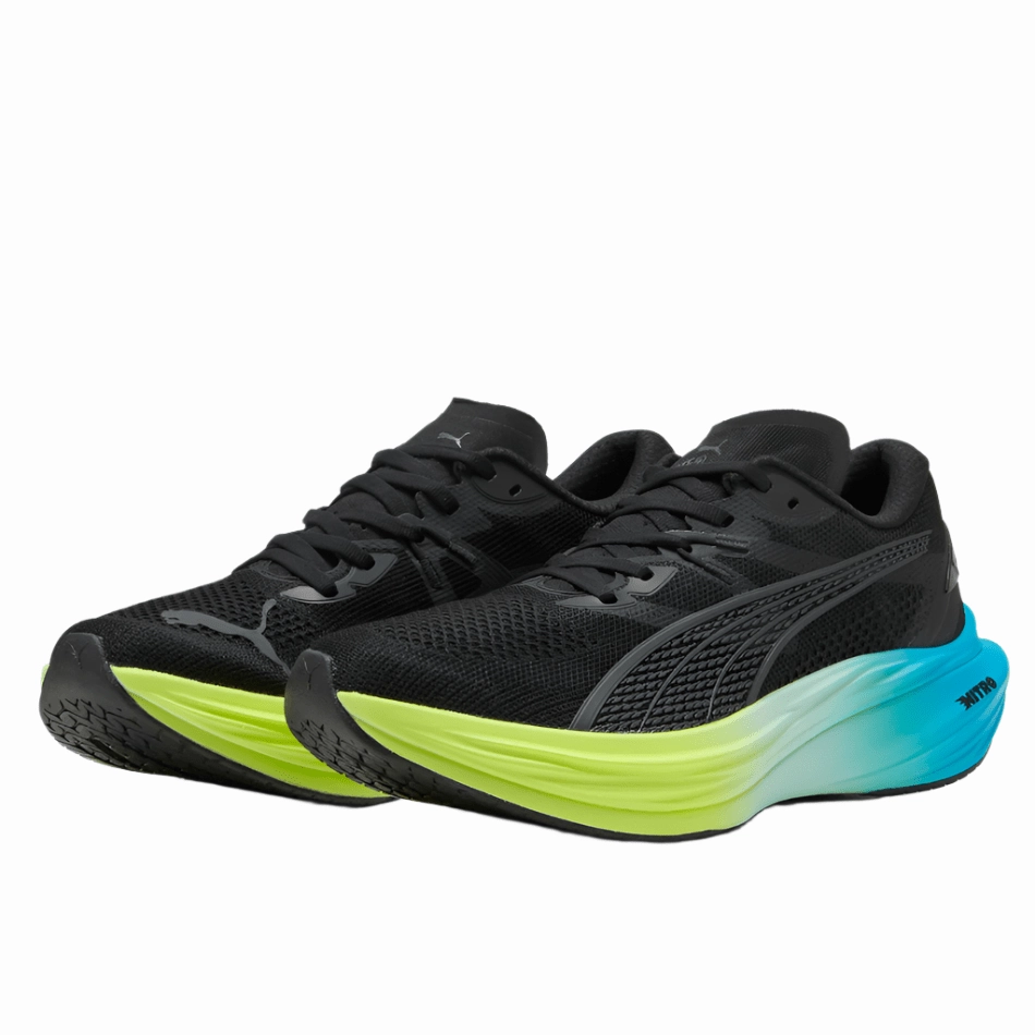 PUMA Men's Deviate NITRO 3 Running Shoes in Puma Black/Speed Blue AW25 Puma responsive running shoes