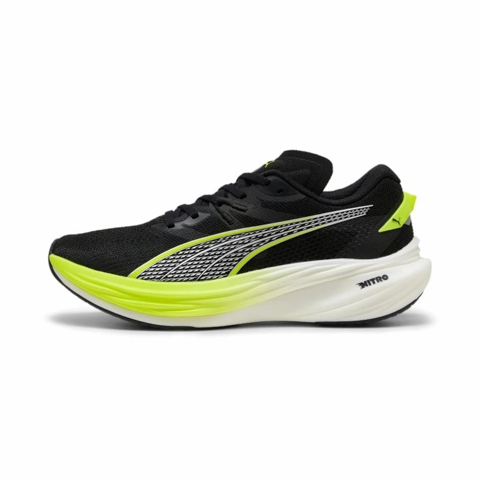 Puma Men's Deviate Nitro 3 Running Shoes in PUMA Black/Yellow Alert SS25 Puma responsive running shoes