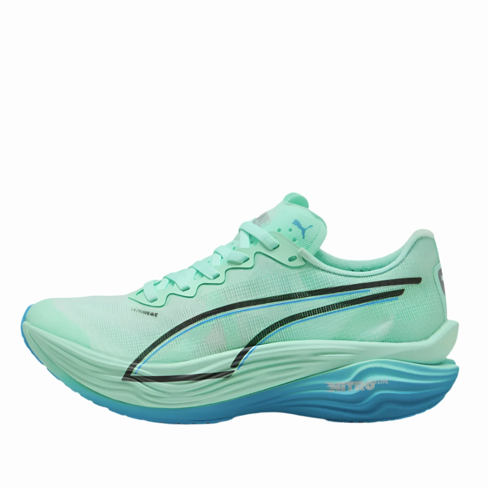 PUMA Men's Deviate NITRO Elite 3 Running Shoes in Mint Melt/Speed Blue AW25 Puma responsive running shoes