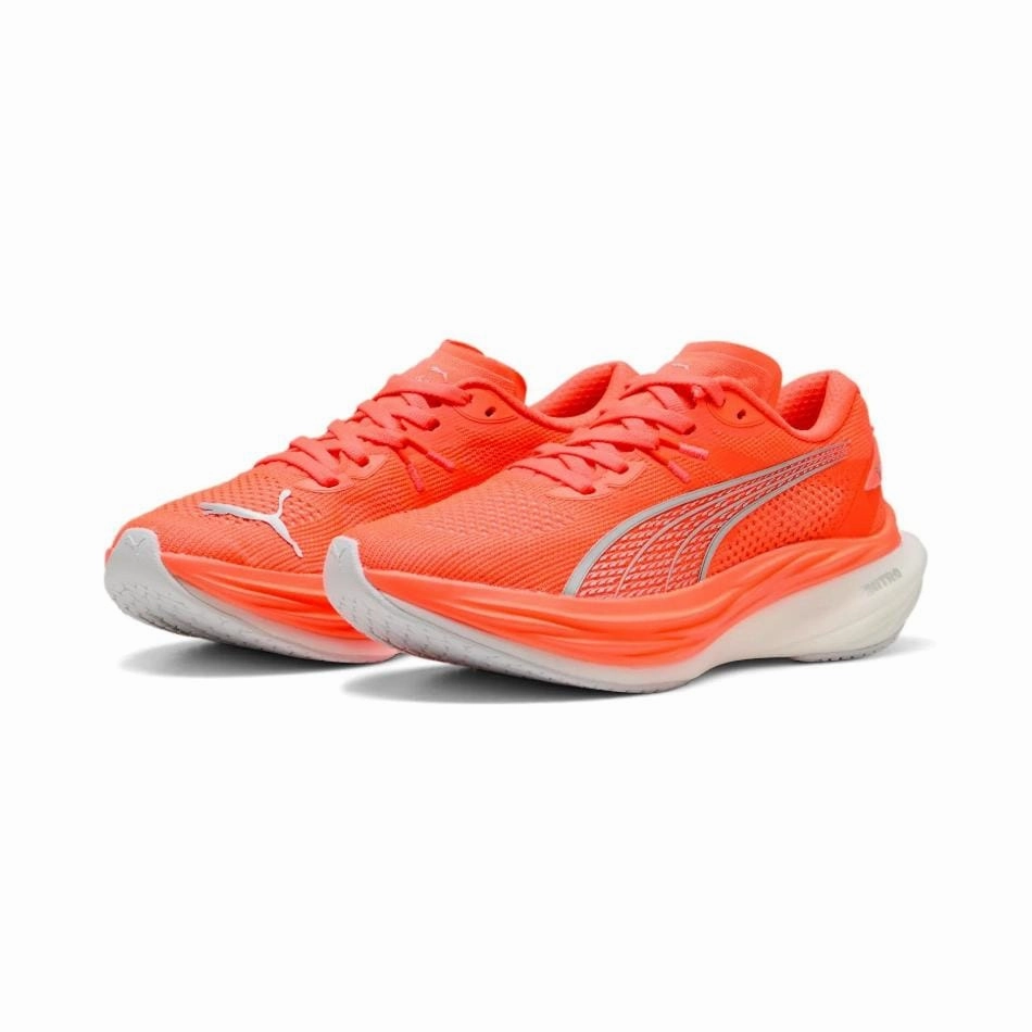 Puma Women's Deviate NITRO 3 Running Shoes in Glowing Red/Puma Silver SS25 Puma responsive running shoes