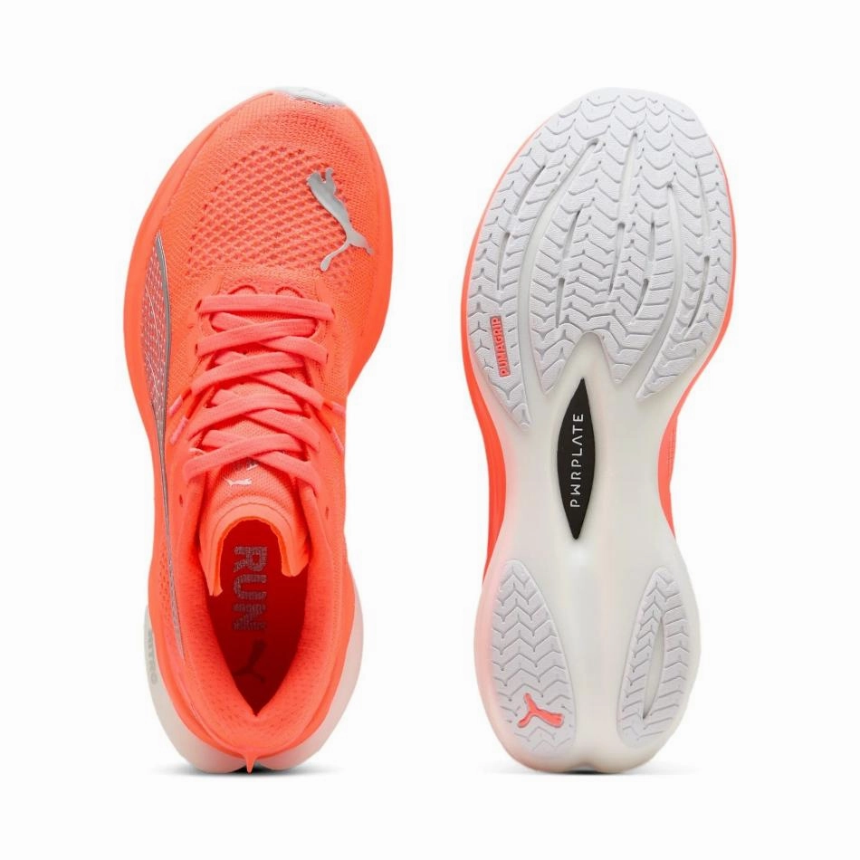 Puma Women's Deviate NITRO 3 Running Shoes in Glowing Red/Puma Silver SS25 Puma responsive running shoes