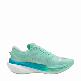 PUMA Women's Deviate NITRO 3 Running Shoes in Mint Melt/Speed Blue AW25 Puma breathable running sneakers for daily runs
