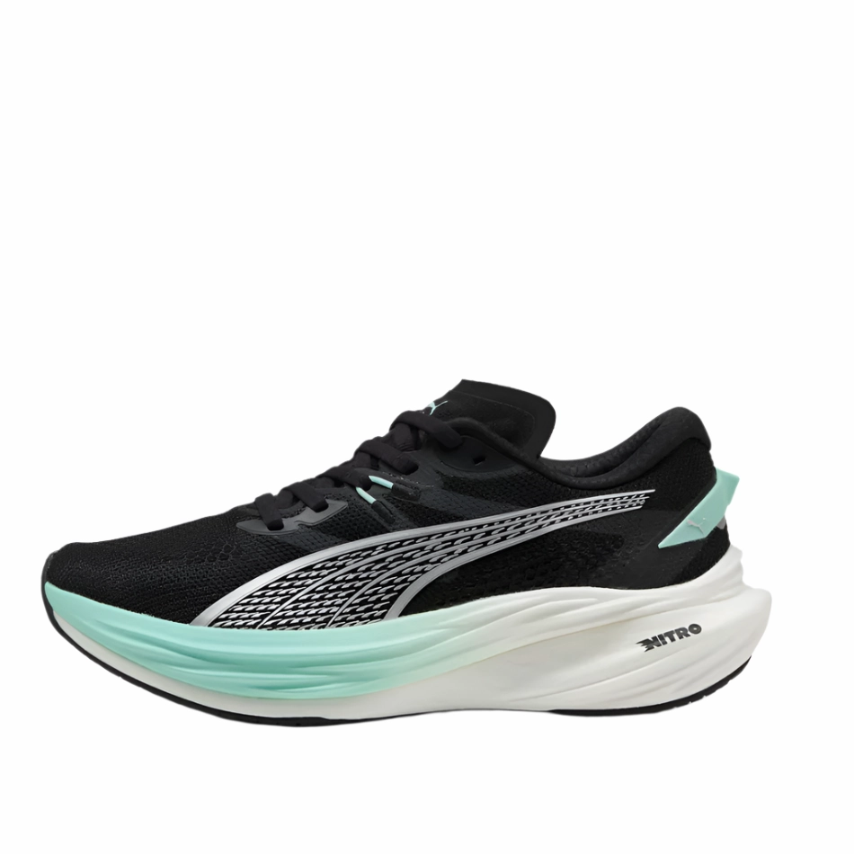PUMA Women's Deviate NITRO 3 Running Shoes in PUMA Black/Mint Melt AW25 Puma responsive running shoes
