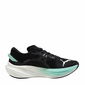 PUMA Women's Deviate NITRO 3 Running Shoes in PUMA Black/Mint Melt AW25 Puma breathable running sneakers for daily runs