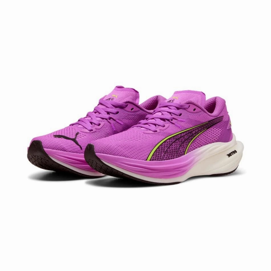 Puma Women's Deviate NITRO 3 Running Shoes in Pure Magenta/Yellow Alert/Puma White SS25 Puma responsive running shoes