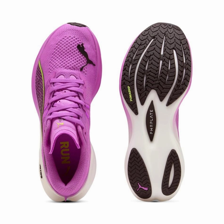 Puma Women's Deviate NITRO 3 Running Shoes in Pure Magenta/Yellow Alert/Puma White SS25 Puma responsive running shoes
