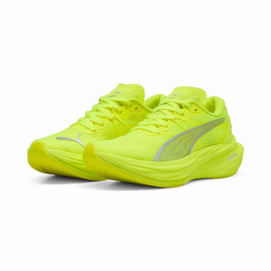 Puma Women's Deviate NITRO 3 Running Shoes in Yellow Alert/PUMA Silver SS25 Puma responsive running shoes