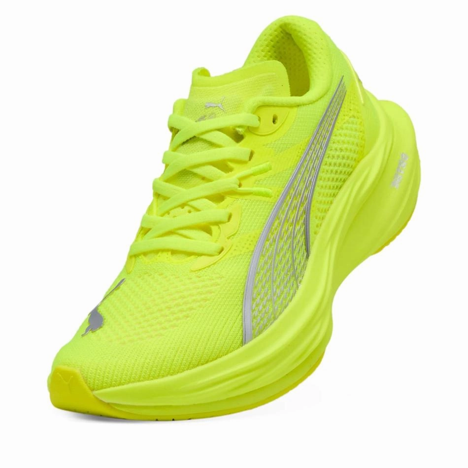 Puma Women's Deviate NITRO 3 Running Shoes in Yellow Alert/PUMA Silver SS25 Puma responsive running shoes