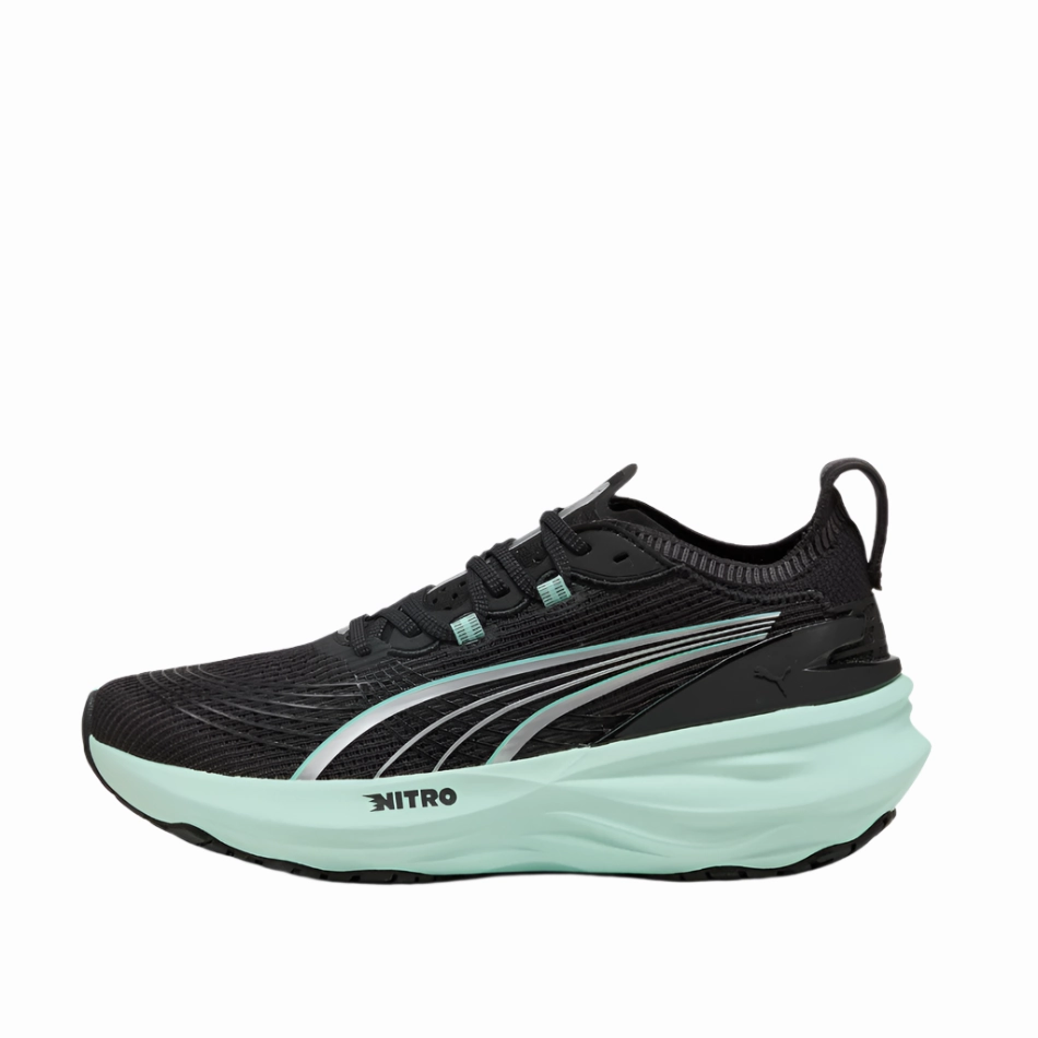 PUMA Women's Foreverun NITRO 2 Running Shoes in PUMA Black/Mint Melt AW25 Puma responsive running shoes