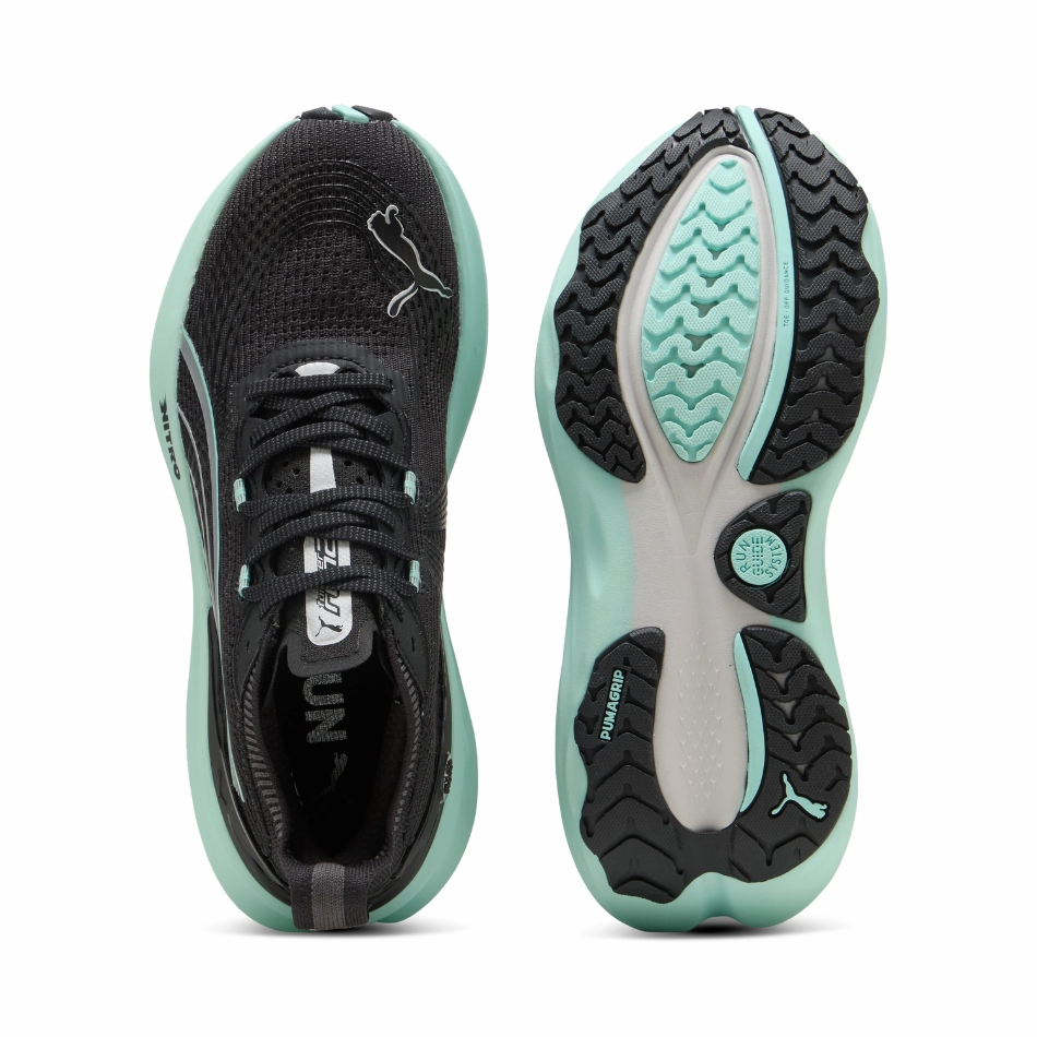 PUMA Women's Foreverun NITRO 2 Running Shoes in PUMA Black/Mint Melt AW25 Puma responsive running shoes