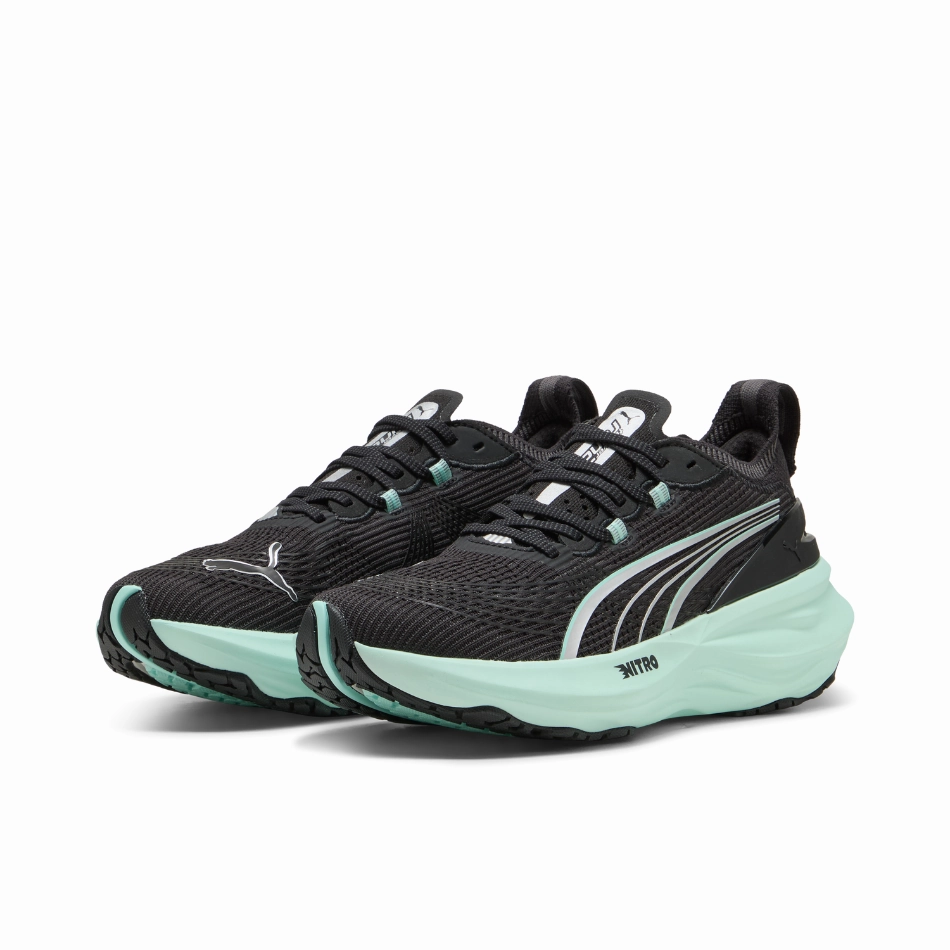 PUMA Women's Foreverun NITRO 2 Running Shoes in PUMA Black/Mint Melt AW25 Puma responsive running shoes