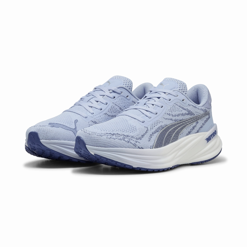 Puma Women's Magnify NITRO 2 Running Shoes in Cool Weather/Blue Crystal SS25 Puma responsive running shoes