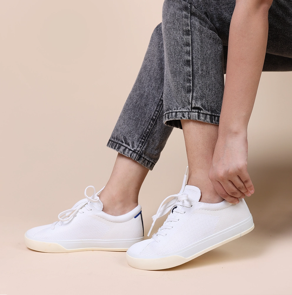 Rothy - Lace Up Sneakers - Bright White Rothy New Launch innovative shoe styles