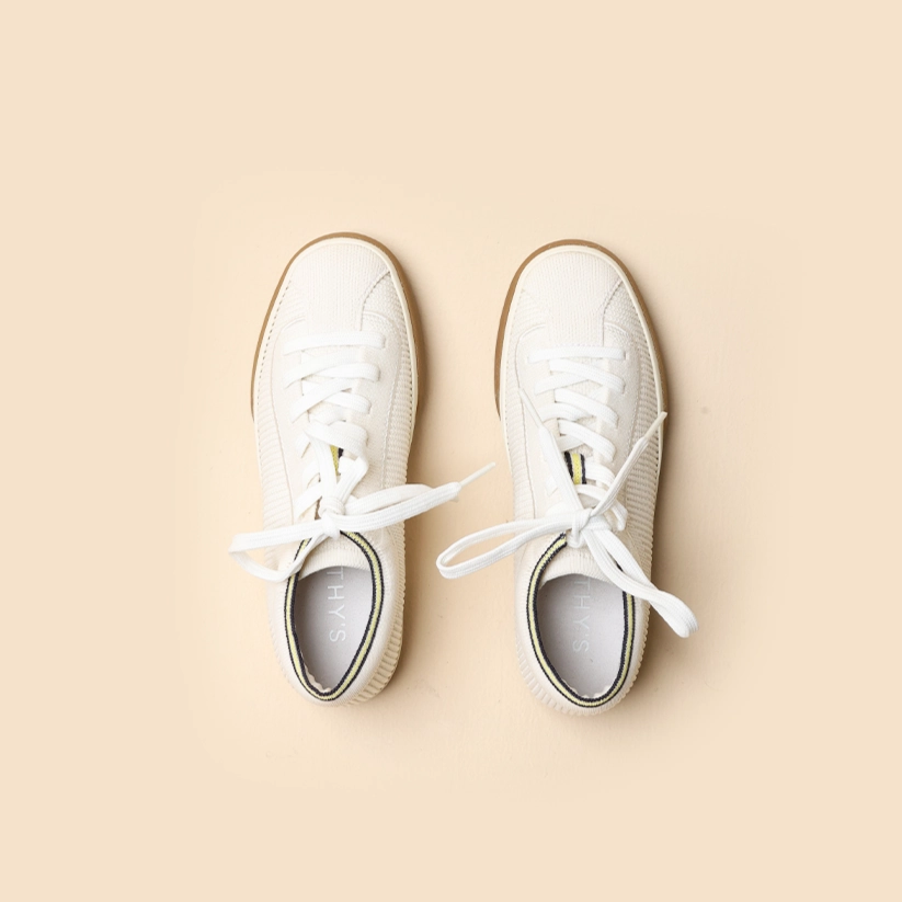 Rothy -  Lace Up Sneakers - White Rothy New Launch innovative shoe styles