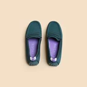 Rothy  - The Driver Loafers - Green Juniper Rothy New Launch innovative shoe styles