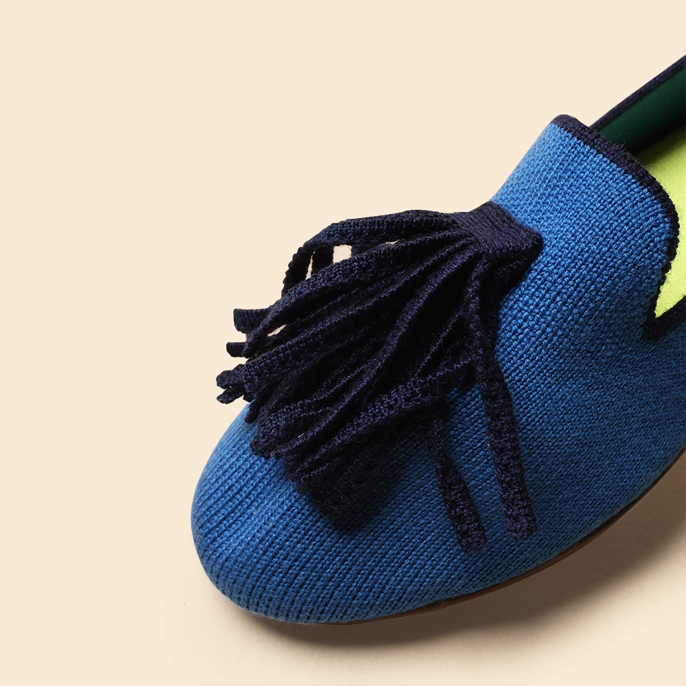 Rothy -  Women - Merino Tassel Driving Loafer - Blue Rothy New Launch shoe designs