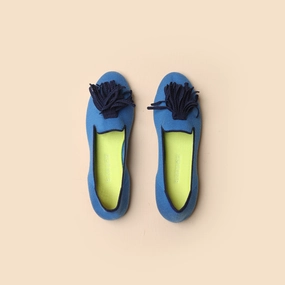 Rothy -  Women - Merino Tassel Driving Loafer - Blue Rothy New Launch innovative shoe styles