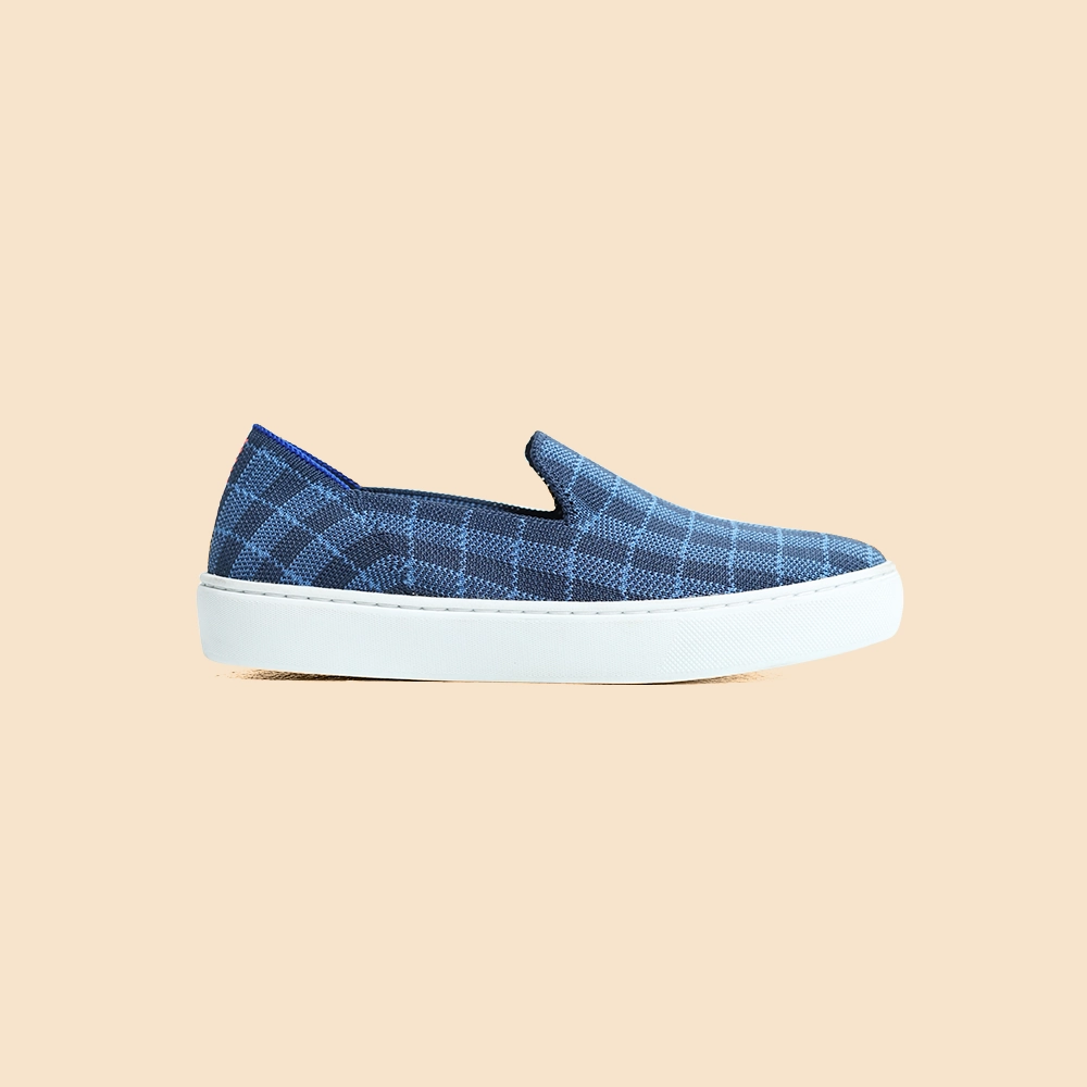Rothy - Women - Slip On Sneaker - Indigo Gingham Rothy New Launch shoe designs
