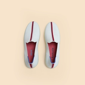 Rothy - Women - Slip On Sneaker - White Red Strip Rothy New Launch innovative shoe styles