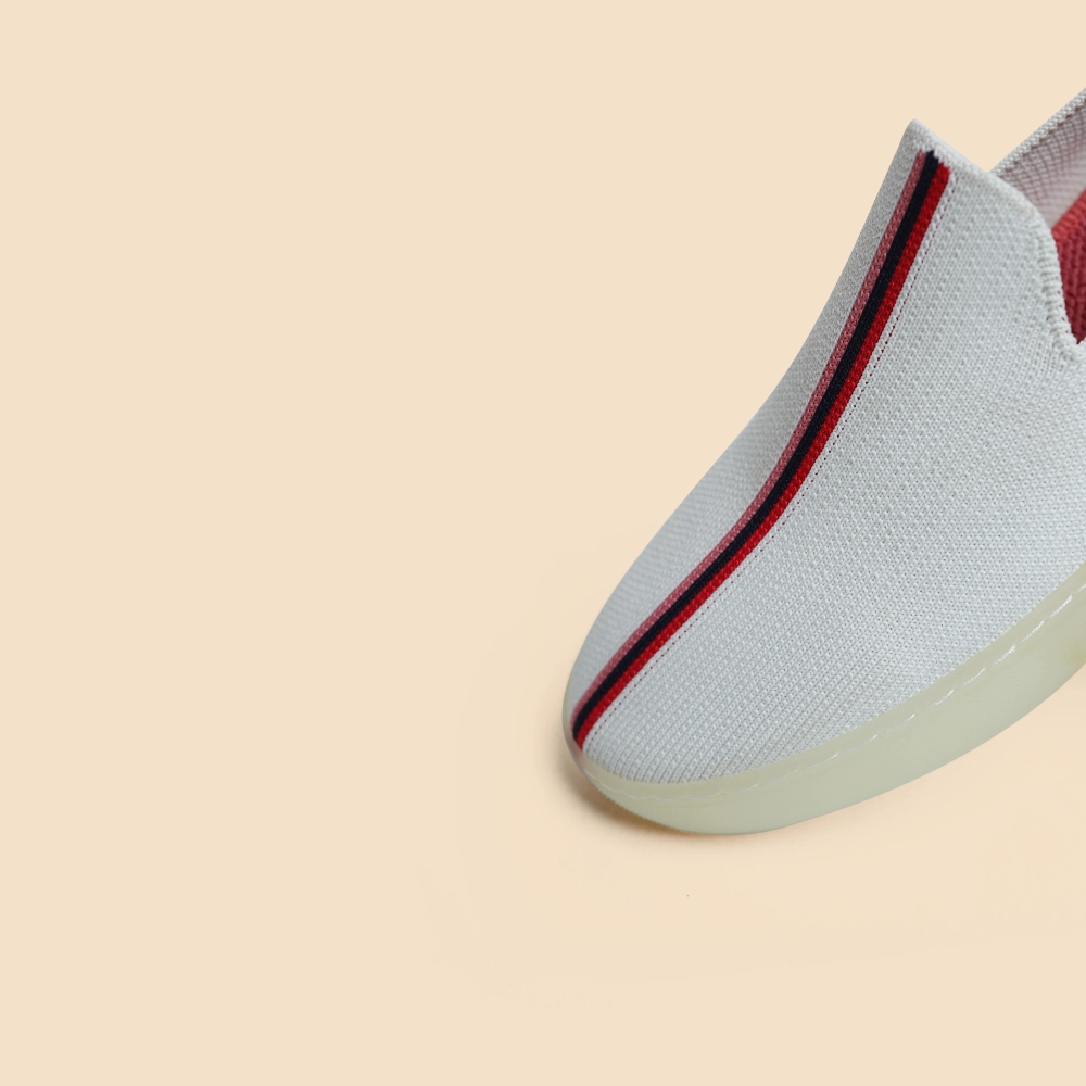 Rothy - Women - Slip On Sneaker - White Red Strip Rothy New Launch shoe designs