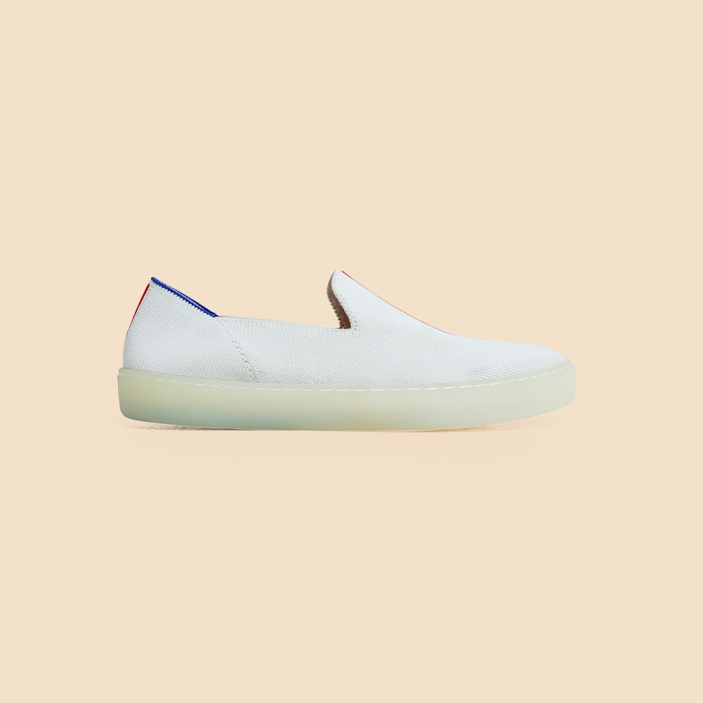 Rothy - Women - Slip On Sneaker - White Red Strip Rothy New Launch shoe designs