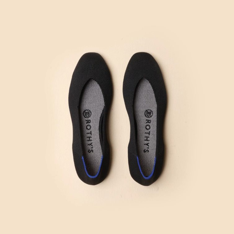 Rothy - Women - The Flat - Black (Black Sole) Rothy New Launch innovative shoe styles
