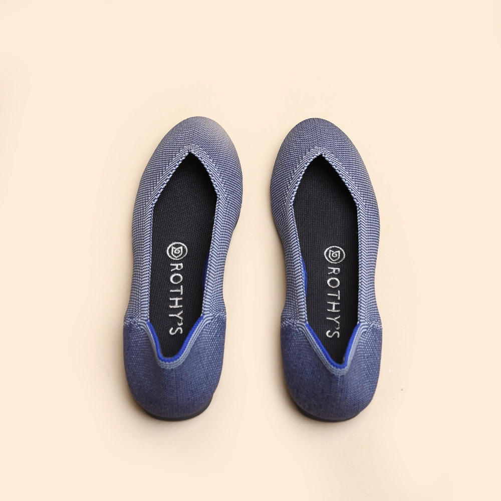 Rothy - Women - The Flat - Blue Rothy New Launch innovative shoe styles