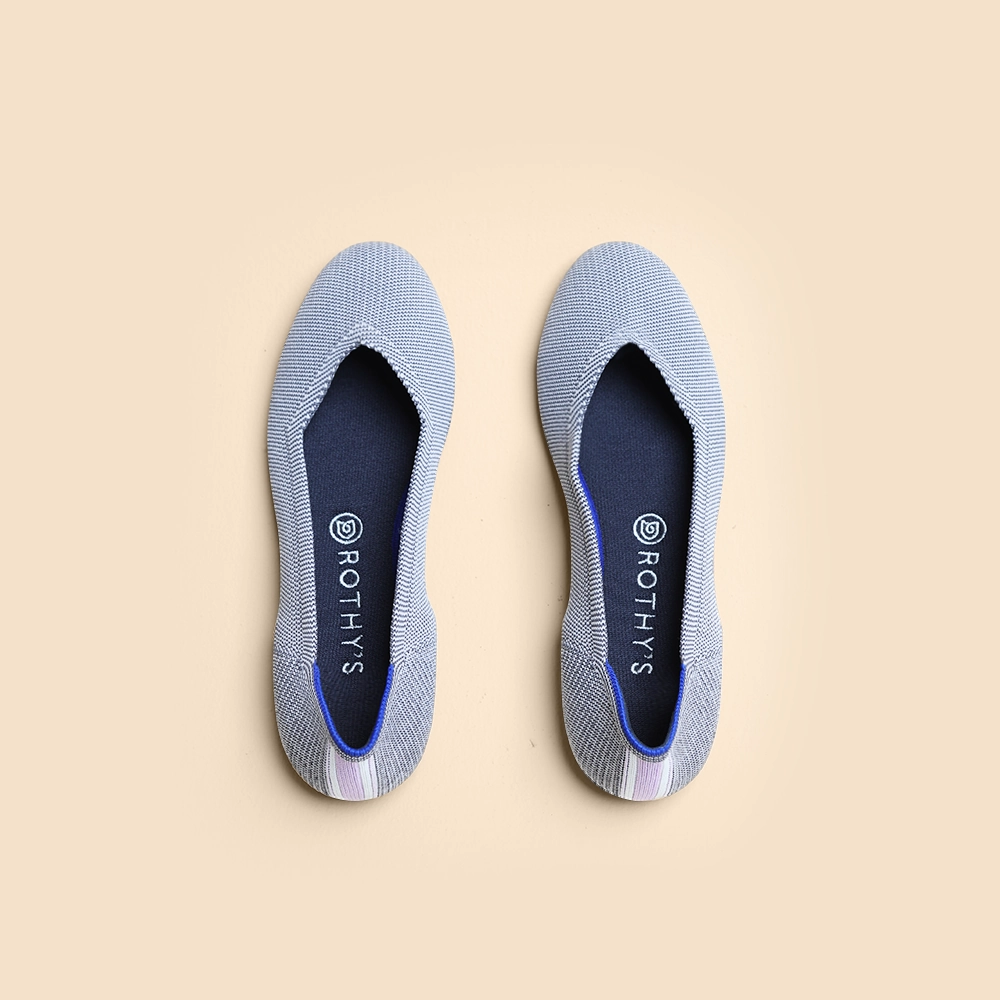 Rothy - Women - The Flat - Gray (Black Sole) Rothy New Launch innovative shoe styles